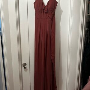 Elegant Burgundy Evening Gown